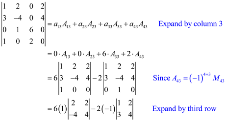 Solved: Finding Determinants Find the determinant of the matrix. D ...