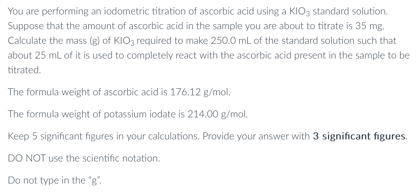 Solved You are performing an iodometric titration of