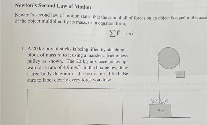 problems related to newton's second law of motion