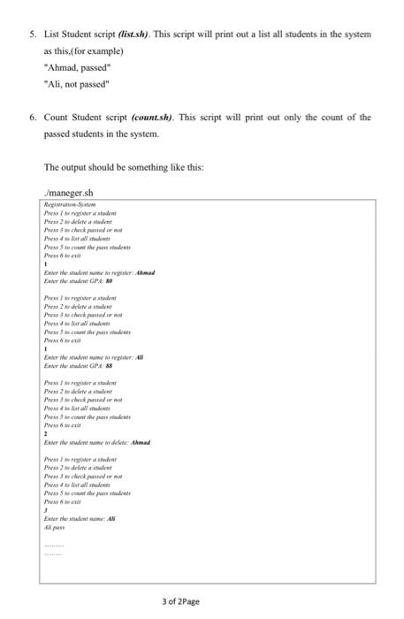 Solved 2. Register-student script (register.sh). This script | Chegg.com
