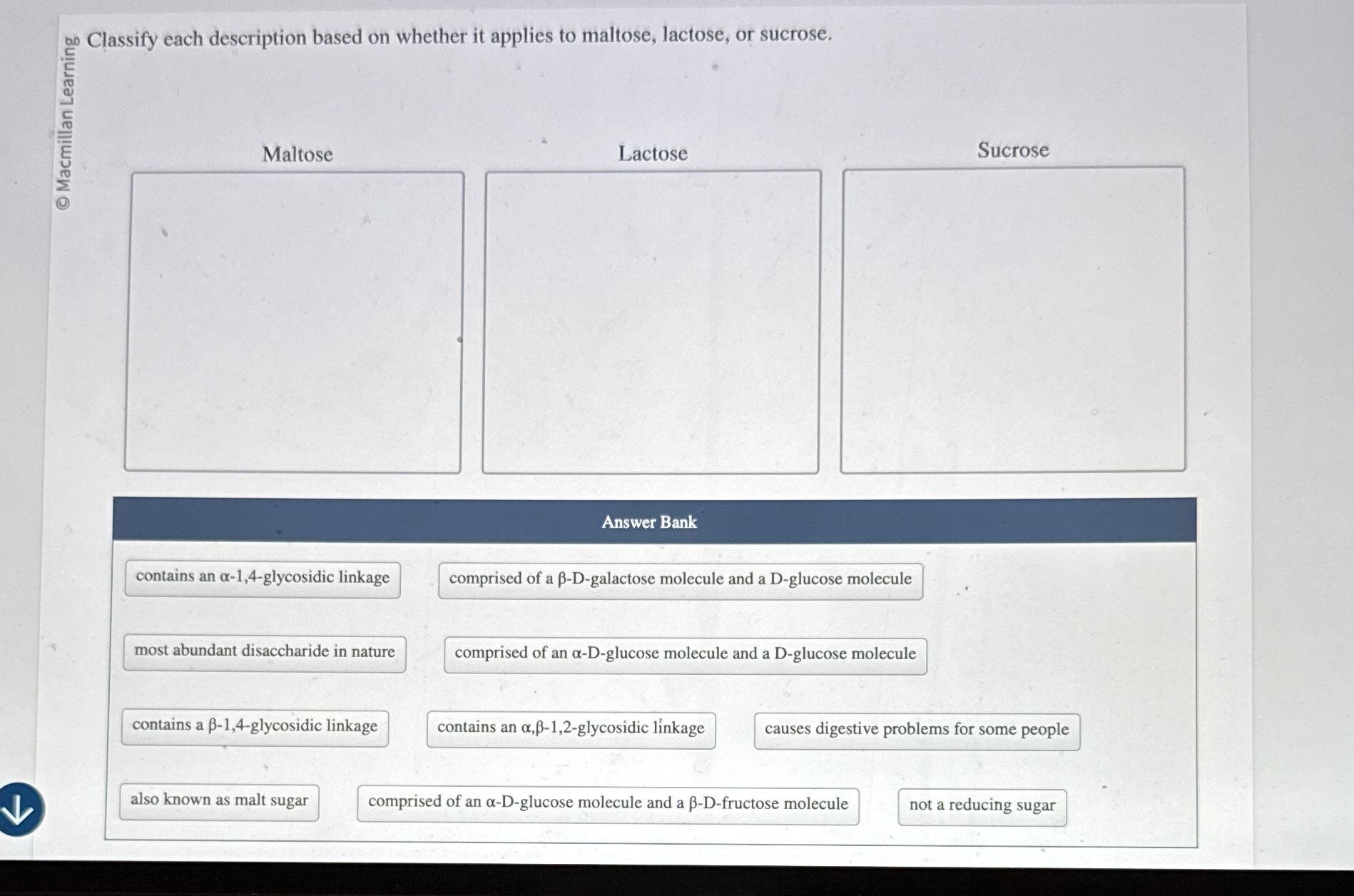 Solved Classify each description based on whether it applies | Chegg.com