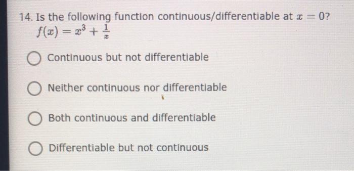 Solved 14 Is The Following Function