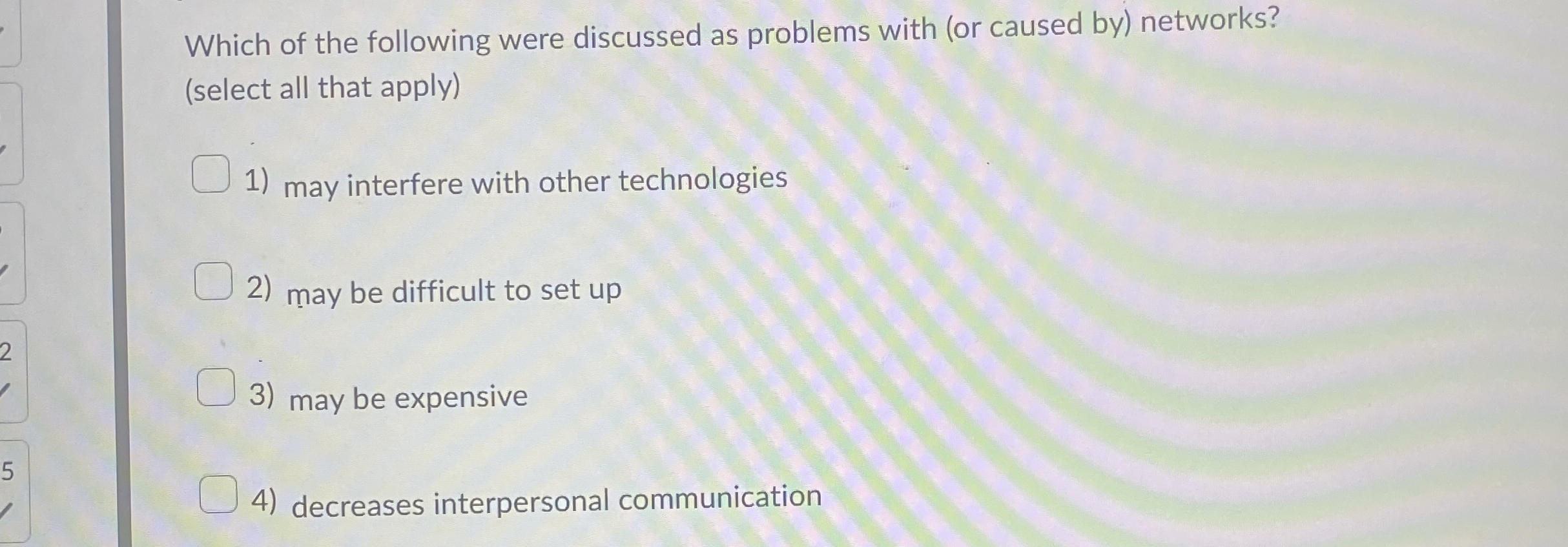 Which of the following were discussed as problems | Chegg.com