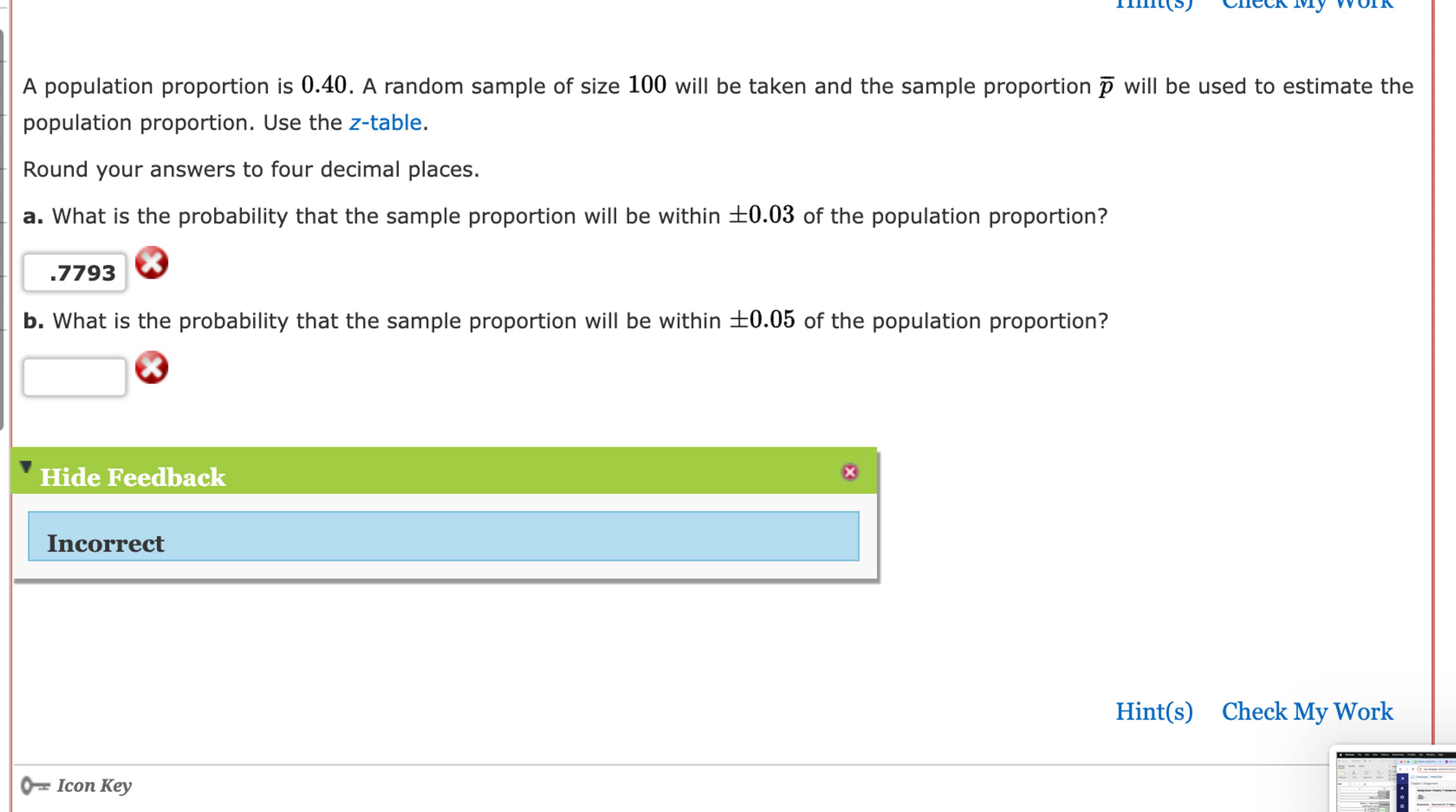 Solved A population proportion is 0.40 . ﻿A random sample of | Chegg.com