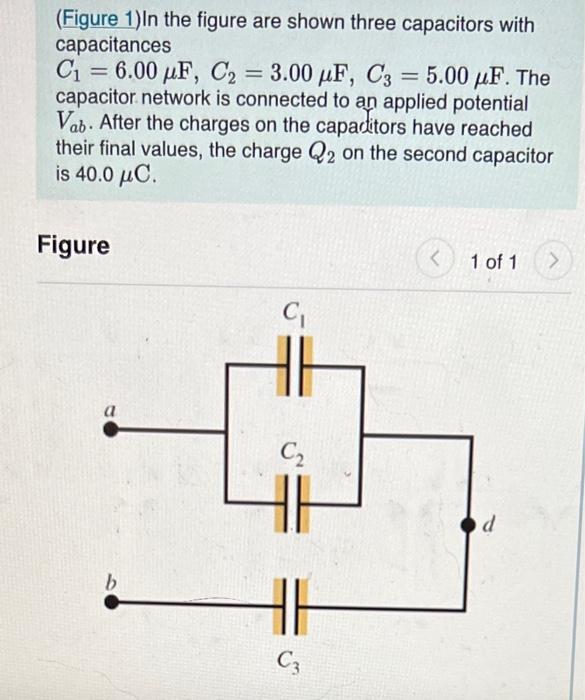 Solved (Figure 1)In The Figure Are Shown Three Capacitors | Chegg.com