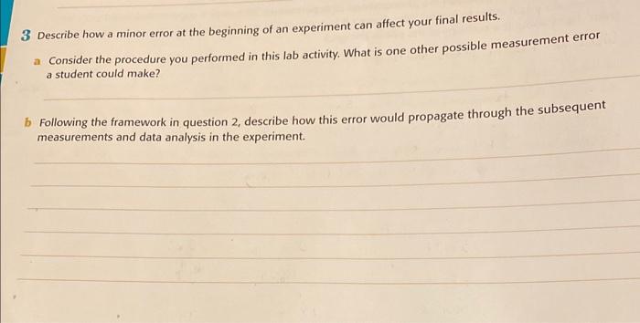 Solved 3 Describe how a minor error at the beginning of an | Chegg.com