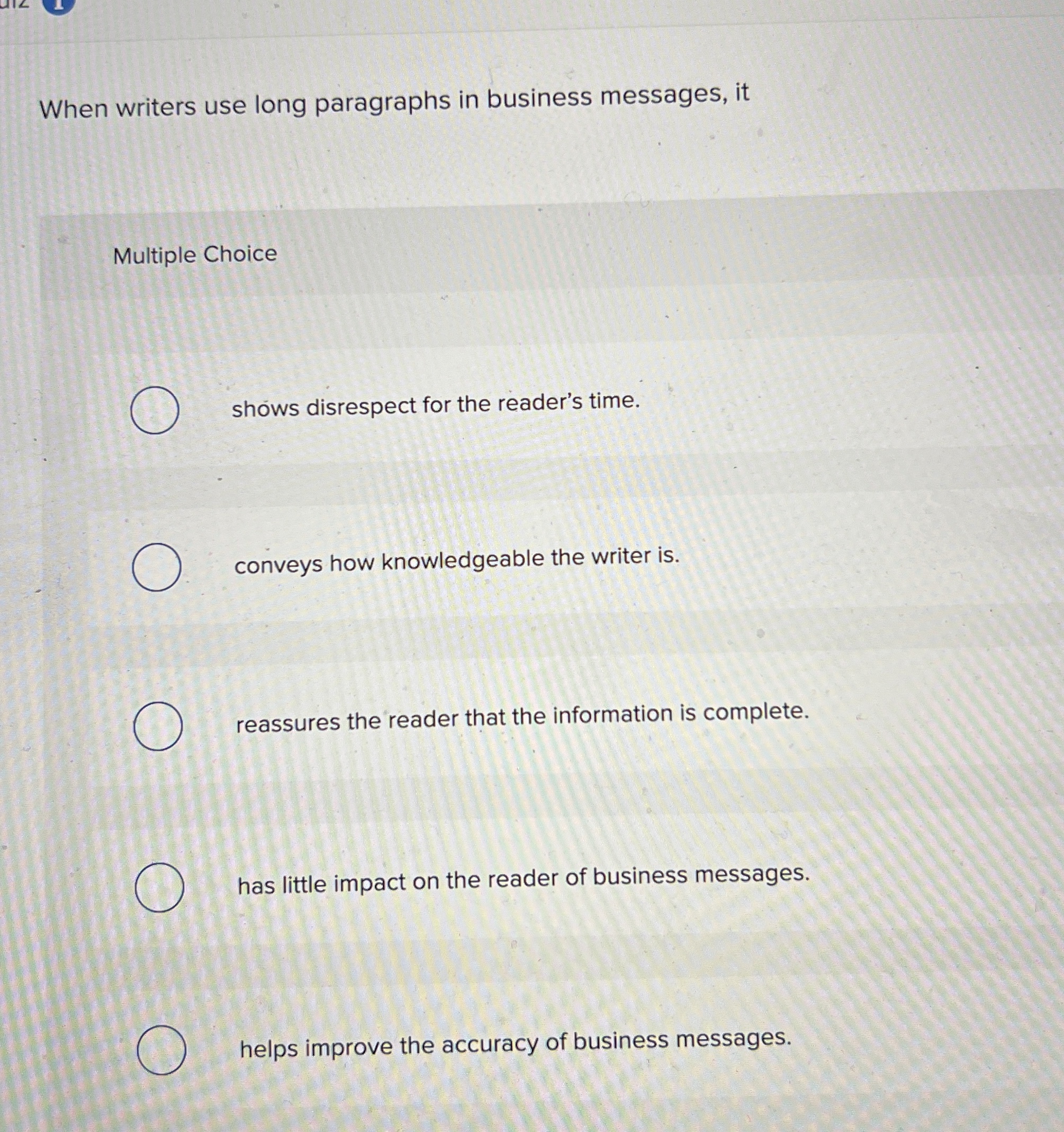 Solved The less specific you are while writing your business | Chegg.com