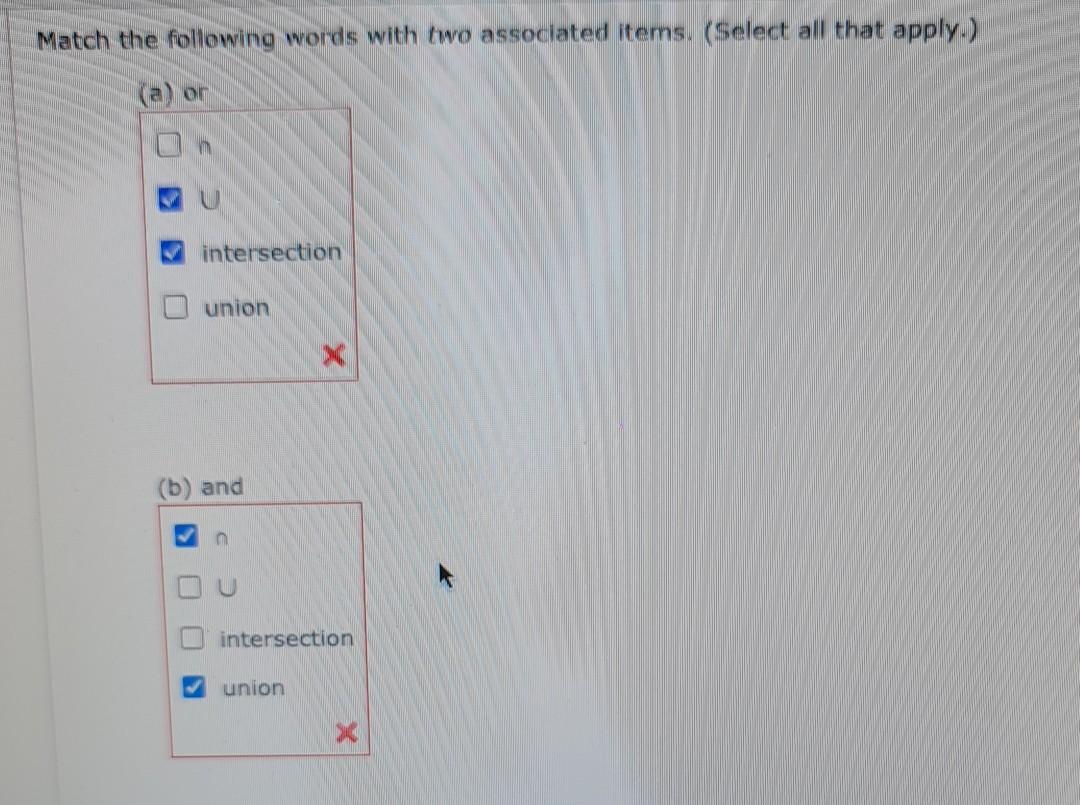 Solved Match the following words with two associated items. | Chegg.com