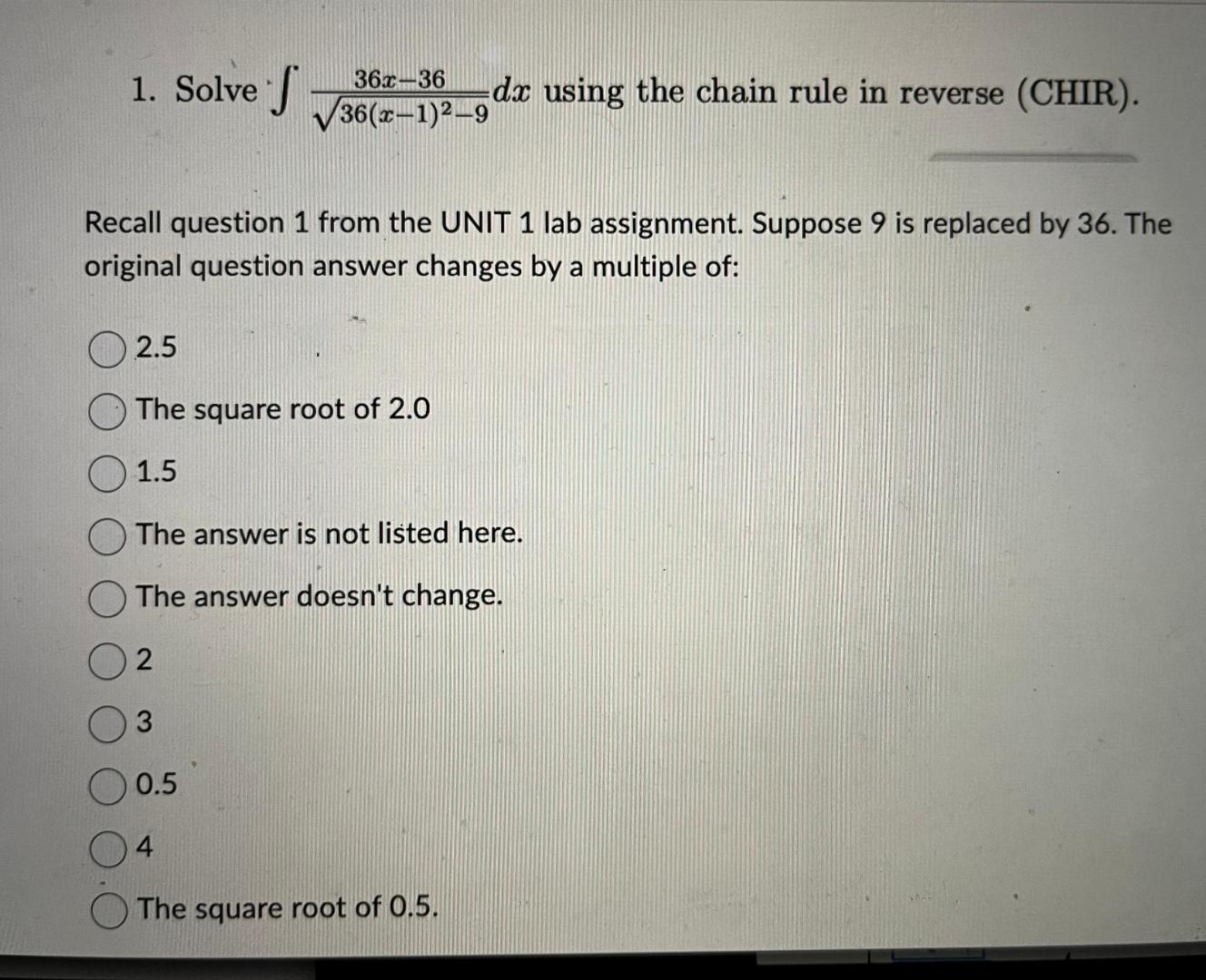 Solved Solve 36x 3636 x 1 2 92dx using The Chain Rule In Chegg solved-solve-36x-3636-x-1-2-92dx-using-the-chain-rule-in-chegg