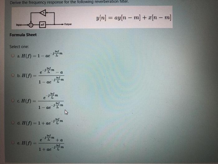 Solved Derive The Frequency Response For The Following Re Chegg Com