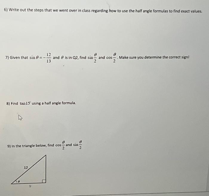 Solved 6) Write out the steps that we went over in class | Chegg.com