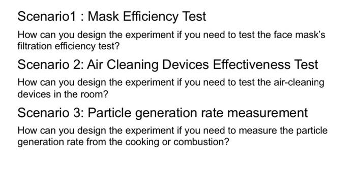 Solved Scenario1: Mask Efficiency Test How can you design | Chegg.com