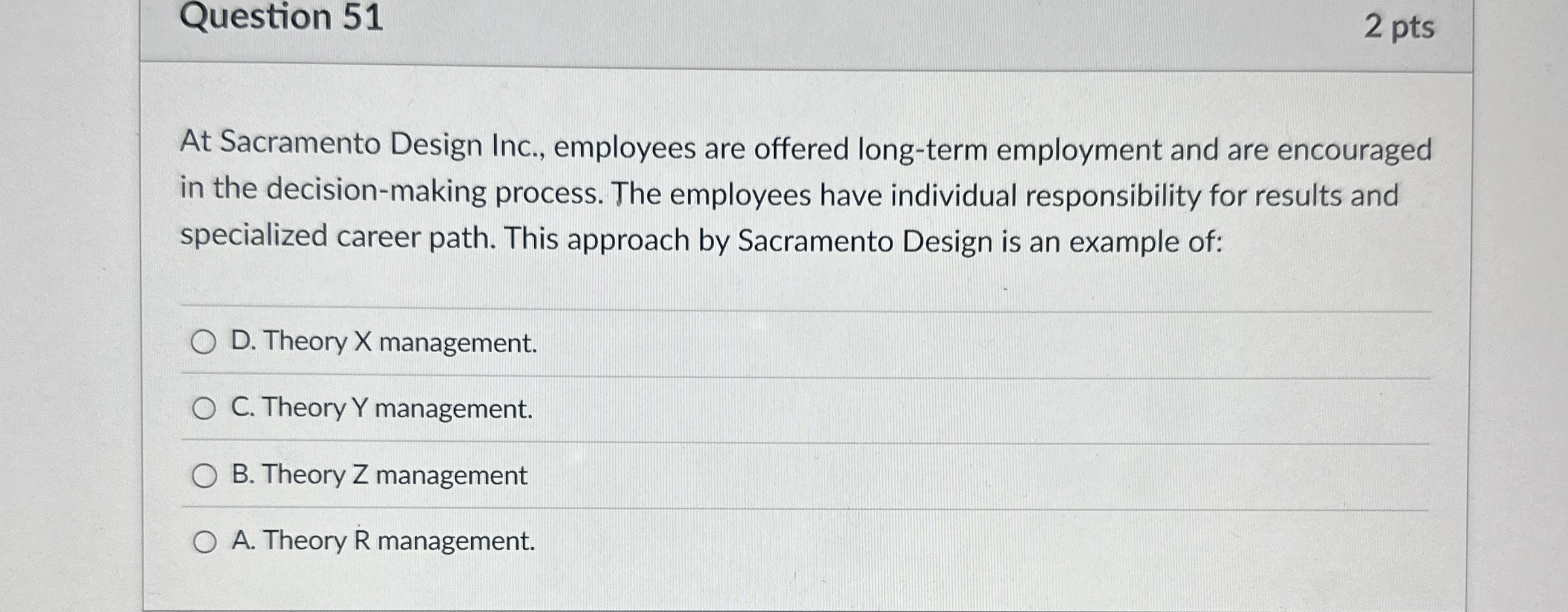 Solved Question 512 ﻿ptsAt Sacramento Design Inc., employees | Chegg.com