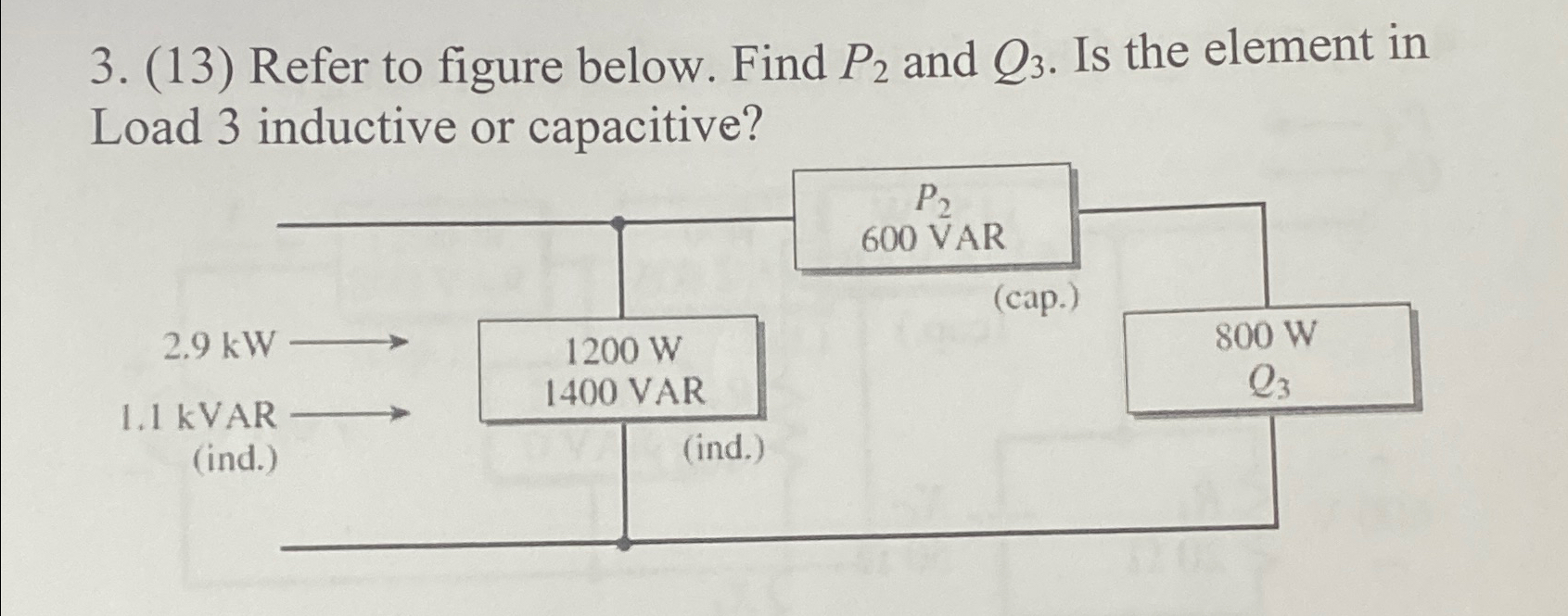 Solved (13) ﻿Refer to figure below. Find P2 ﻿and Q3. ﻿Is the | Chegg.com
