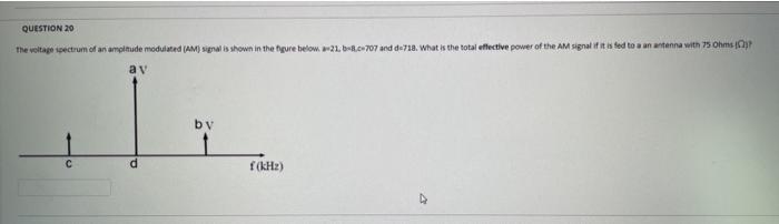 Solved QUESTION 20 The voltage spectrum of an amplitude | Chegg.com