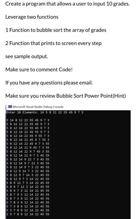 Solved Create a program that allows a user to input 10 | Chegg.com