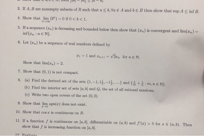 Solved H1 Ul 3 If A B Are Nonempty Subsets Of R Such That Chegg Com