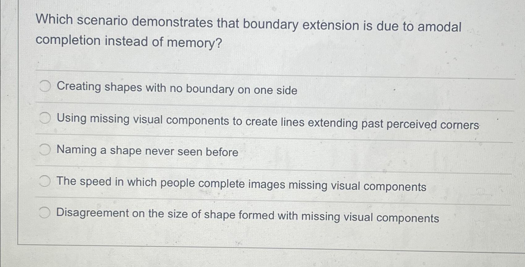Solved Which scenario demonstrates that boundary extension