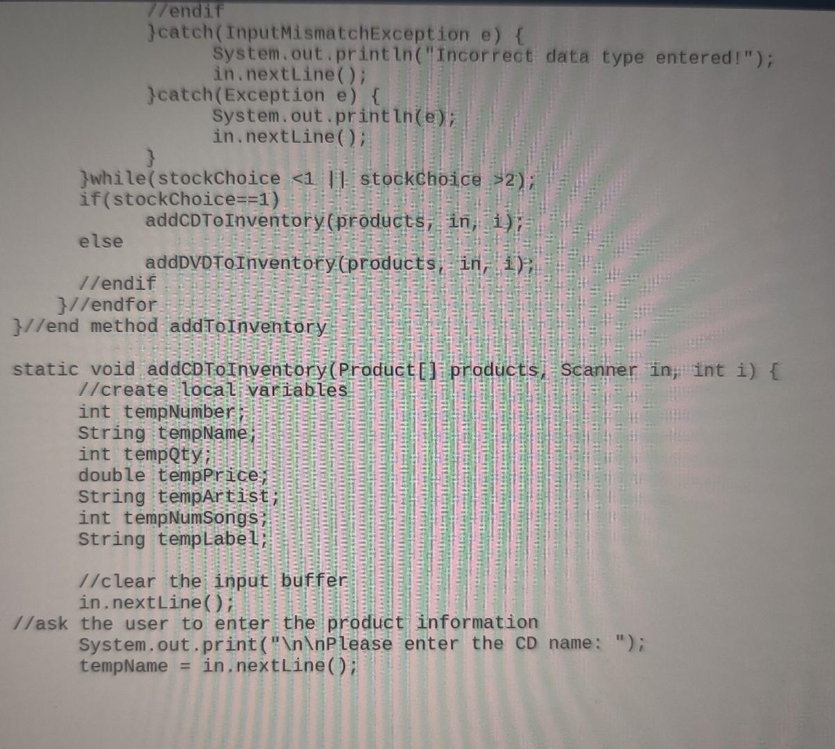 Solved . 1 Programming Project 10: Creating an Inventory | Chegg.com