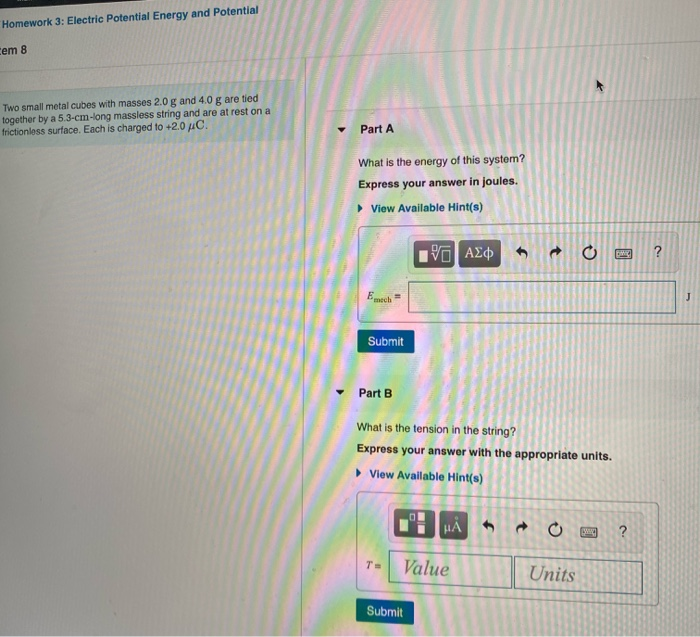 Solved Homework 3: Electric Potential Energy and Potential | Chegg.com