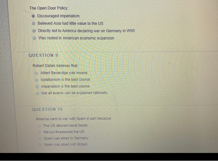 Solved The Open Door Policy Discouraged Imperialism Belie