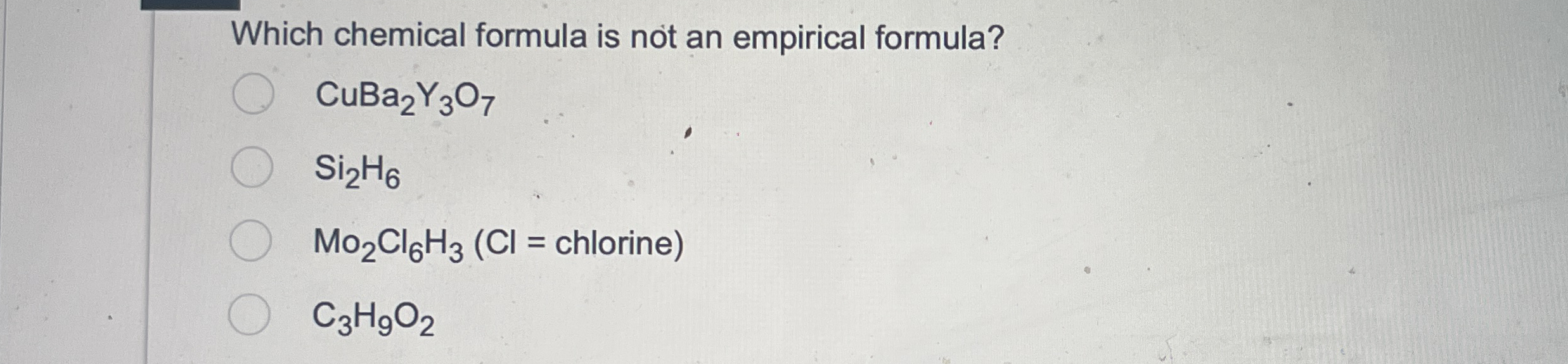 Solved Which chemical formula is not an empirical | Chegg.com