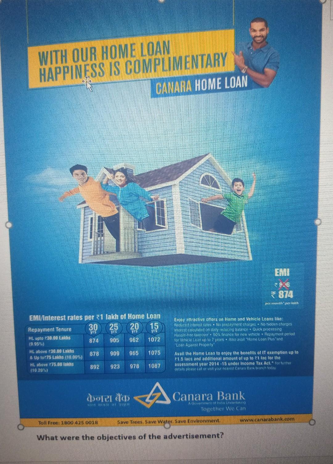 Solved WITH OUR HOME LOAN HAPPINESS IS COMPLIMENTARY CANARA 