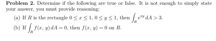 Solved Problem 2. Determine if the following are true or | Chegg.com