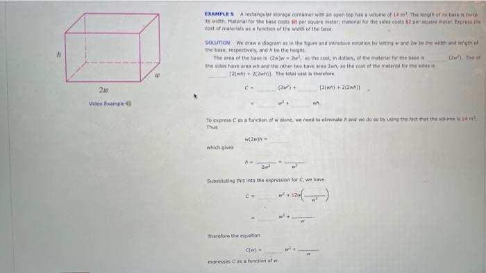 Solved EXAMPLES A rectangular storage container with an open | Chegg.com