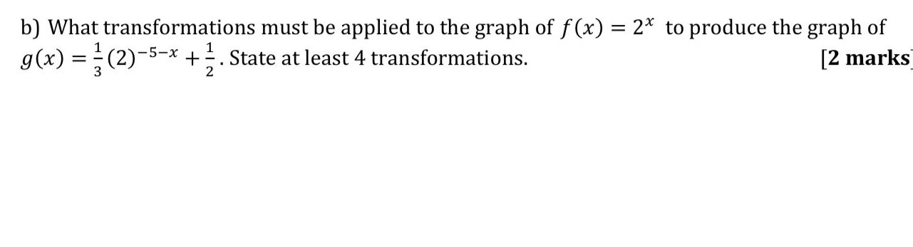 Solved b) ﻿What transformations must be applied to the graph | Chegg.com