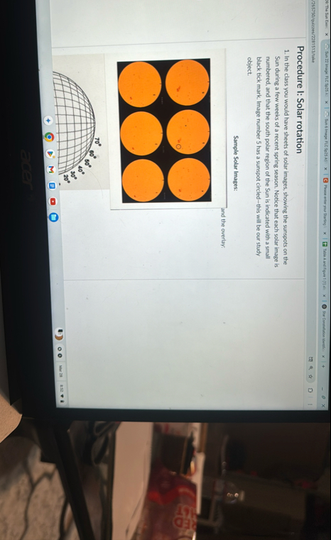Solved Procedure I: Solar rotationIn the class you would | Chegg.com