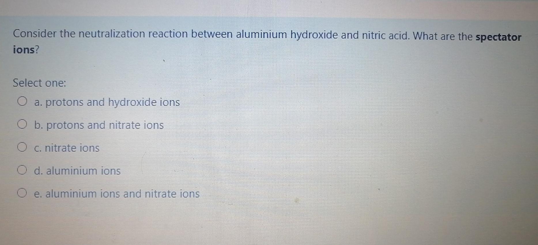 Solved Consider the neutralization reaction between