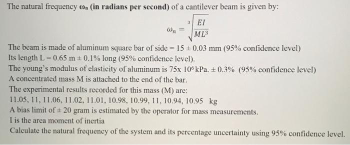 Solved wn The natural frequency On (in radians per second) | Chegg.com