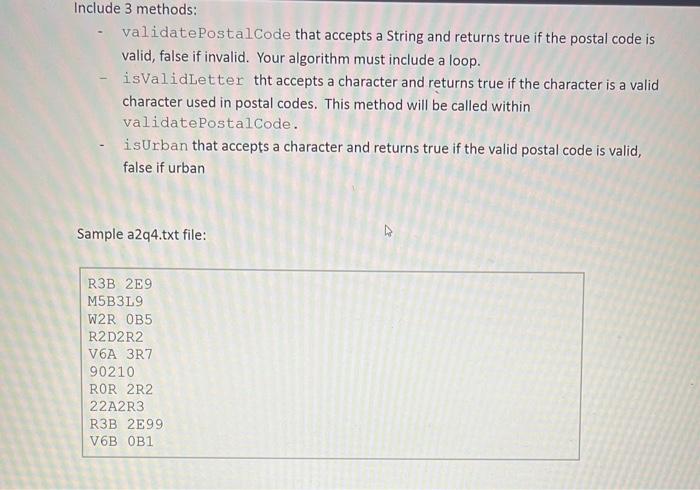 Solved A valid Canadian postal code has 6 characters and is | Chegg.com