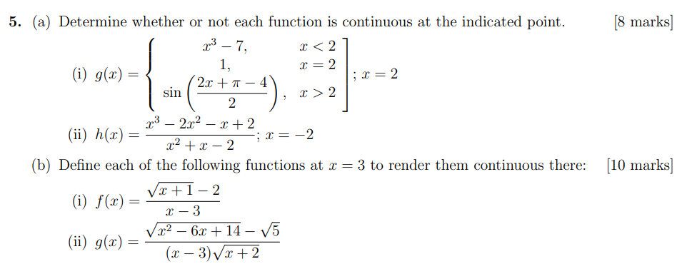Solved (a) ﻿Determine whether or ﻿not each function is | Chegg.com