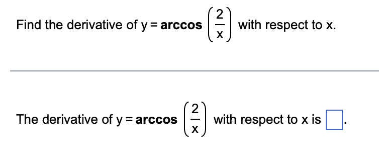 derivative of 3 arccos x 2