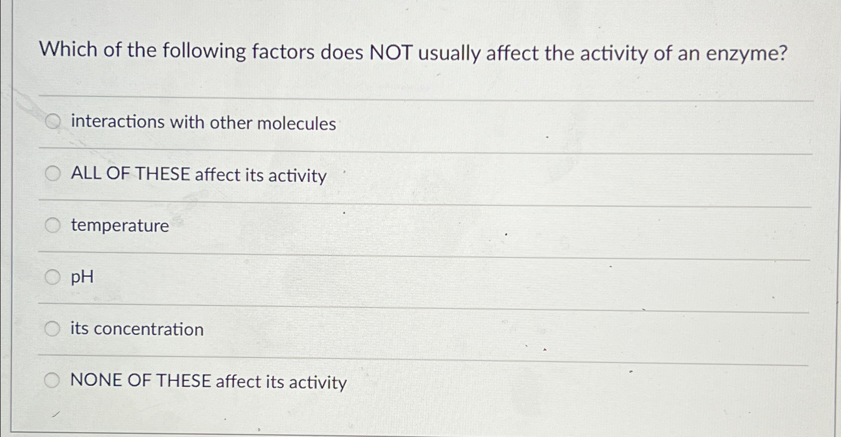 Solved Which of the following factors does NOT usually | Chegg.com