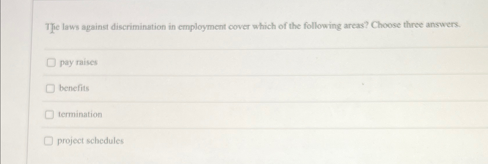 Solved The Laws Against Discrimination In Employment Cover | Chegg.com