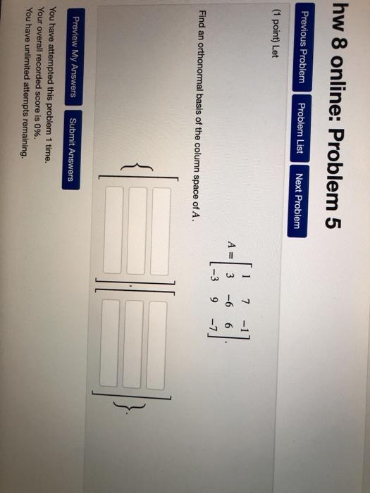 Solved hw 8 online: Problem 5 Previous Problem Problem List | Chegg.com