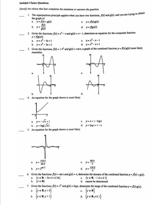 Solved Multiple Choice Questions Identify the choice that | Chegg.com