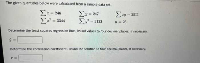 Solved ny = 2511 The given quantities below were calculated | Chegg.com