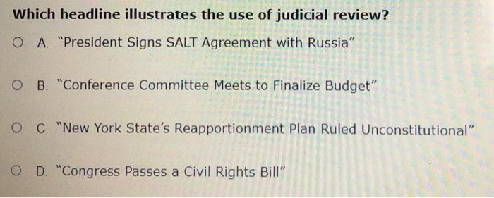 Which Of The Following Is An Example Of Judicial Chegg 