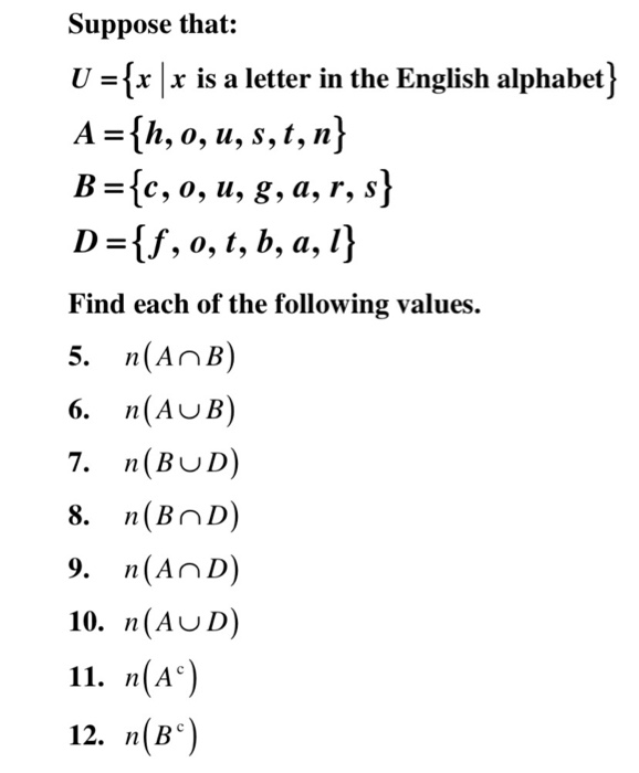 Solved Suppose That U X X Is A Letter In The English A Chegg Com