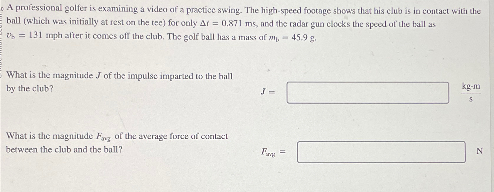 Solved A professional golfer is examining a video of a | Chegg.com