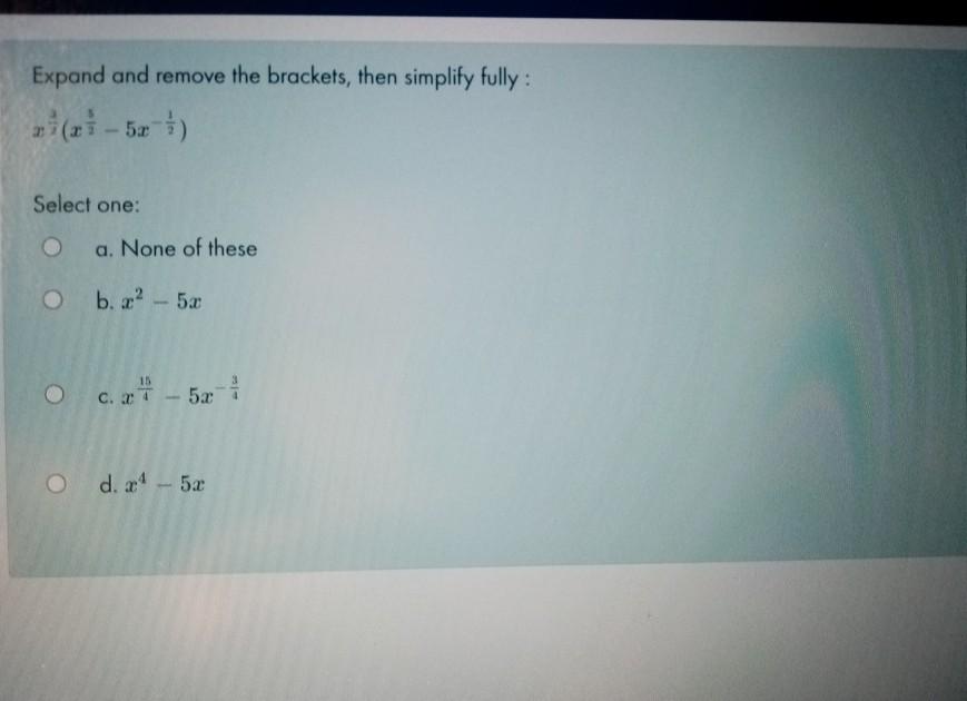 Solved Expand and remove the brackets, then simplify fully : | Chegg.com