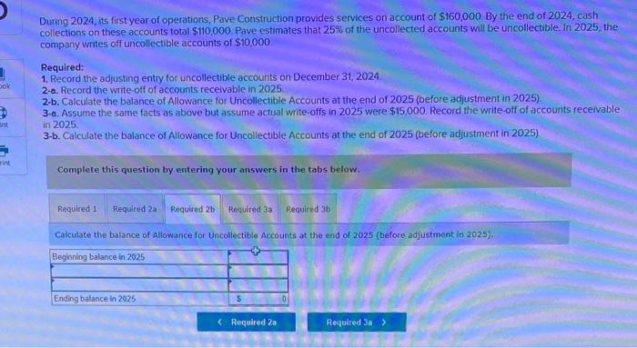 Solved During 2024 Its First Year Of Operations Pave Chegg Com   Image