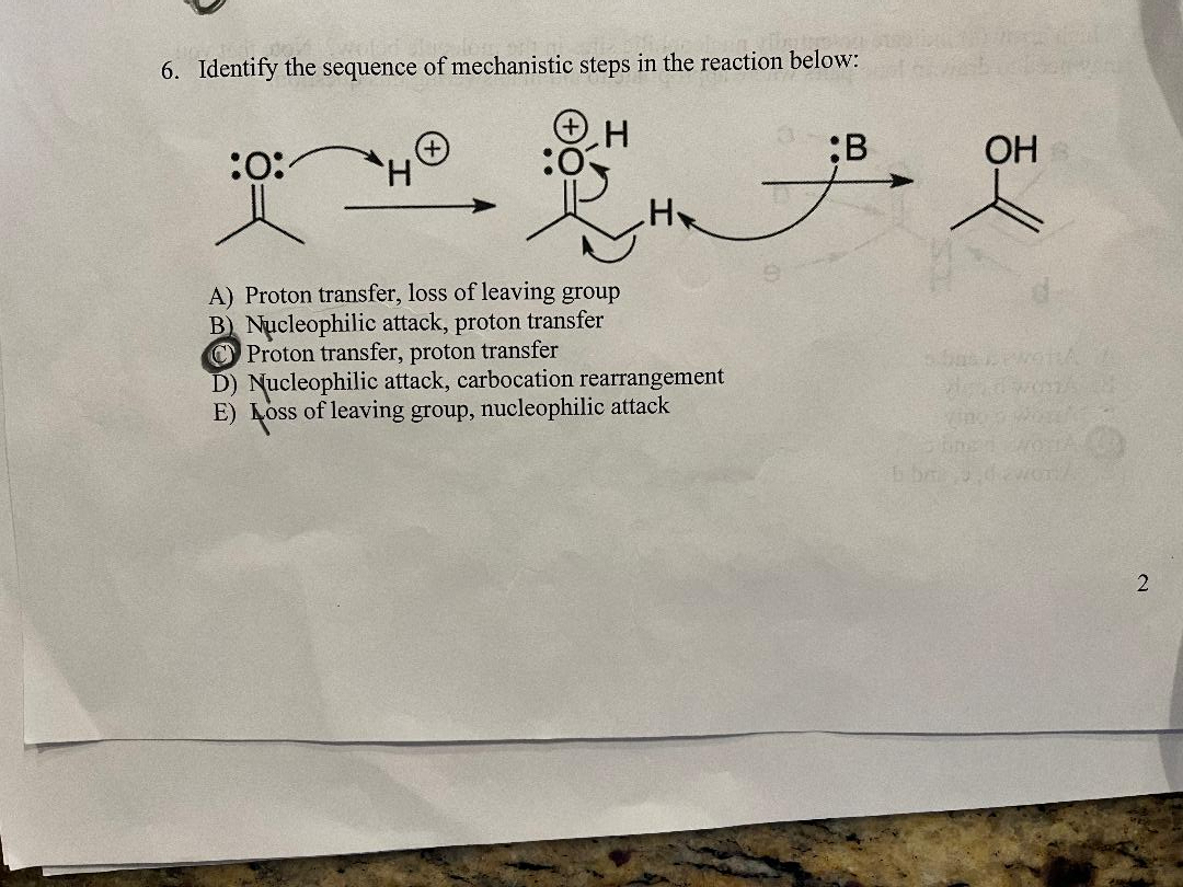 Solved Is C correct 6. ﻿Identify the sequence of mechanistic | Chegg.com