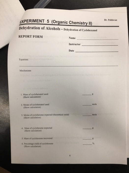 Solved Dr. Pahlavan EXPERIMENT 5 (Organic Chemistry II) | Chegg.com