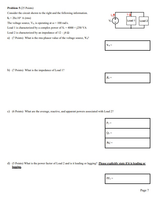 Solved Problem 5 (25 ﻿Points)Consider the circuit shown to | Chegg.com