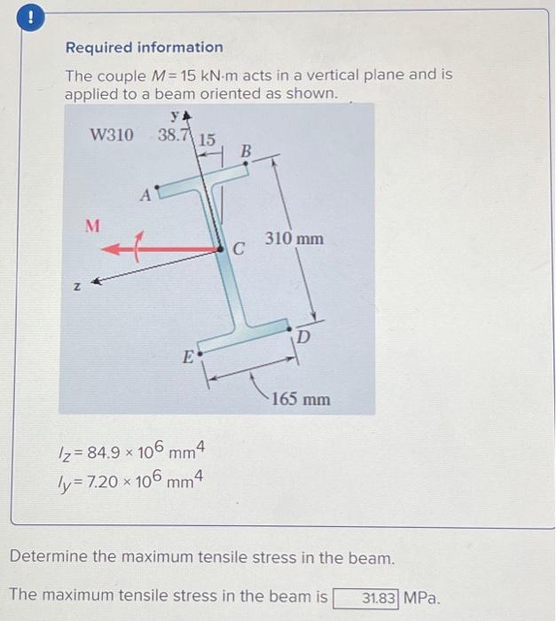 Solved we are supposed to find the angle of the neutral axis | Chegg.com